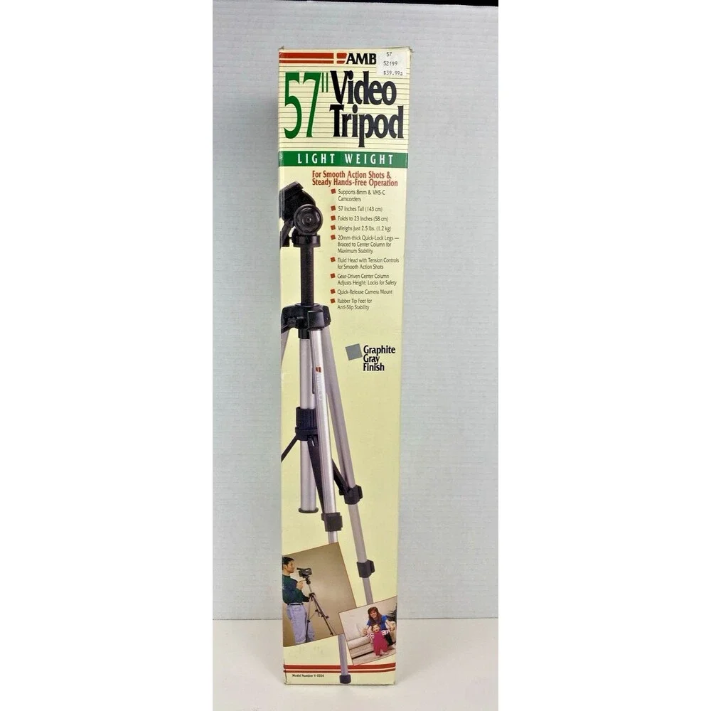 Ambico V-0554 Camera Camcorder Tripod Vintage Tripod 1994 *NEW IN BOX*